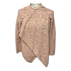 Hurley Pink Marled Knit Button Wrap Size Small